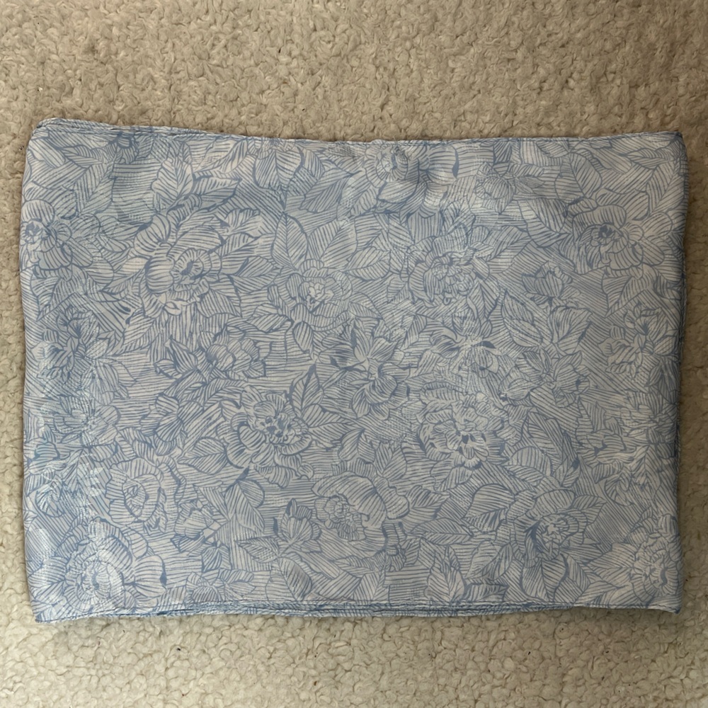 Scarf Light Blue & White Women's Scarf - Picture 3 of 5